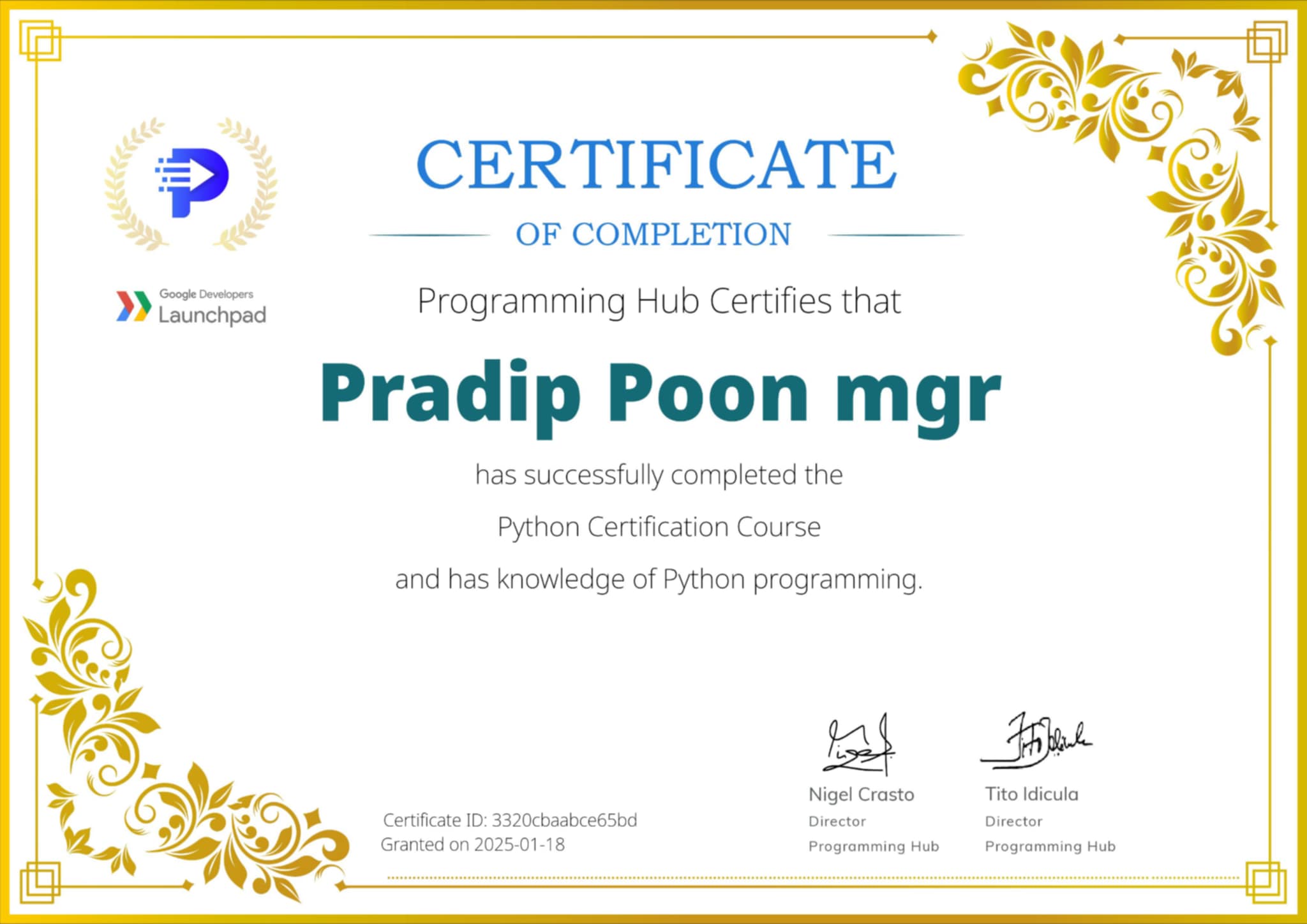 Certificate 5